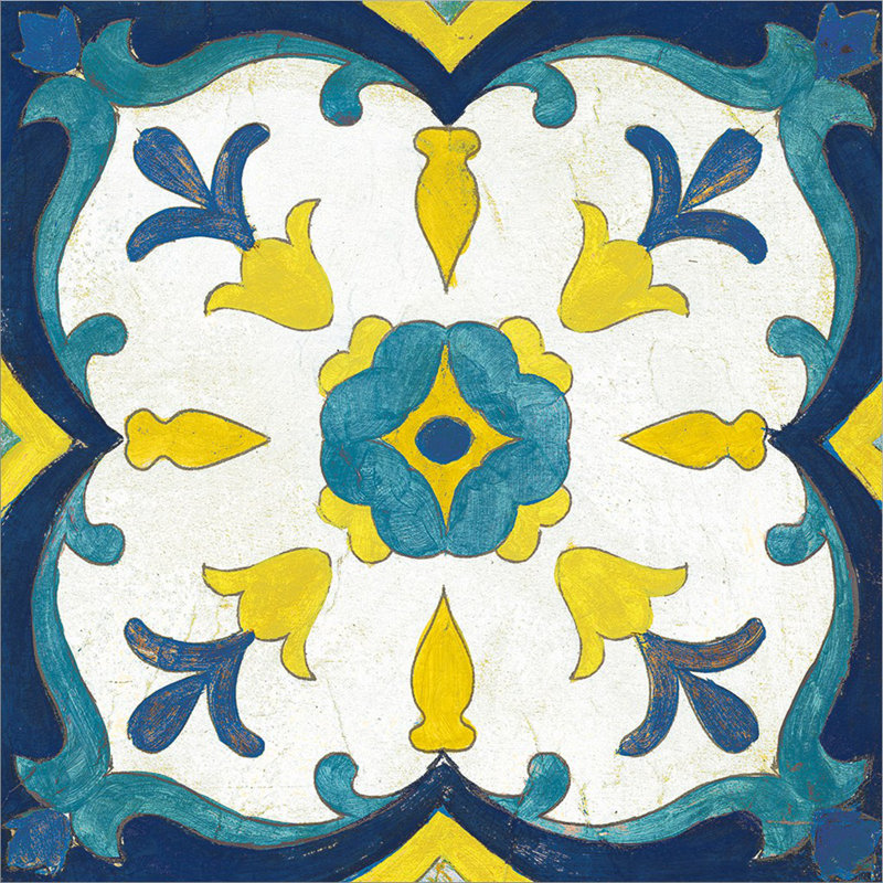 «Andalucia Tiles A» par Silvia Vassileva, reproduction d'art sur toile tendue, H 24 po x l 24 po x P 1,5 po