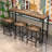 Modern Design Kitchen Dining Table, Pub Table, Long Dining Table Set with 3 Stools, Easy Assembly-1742884284-1742884287