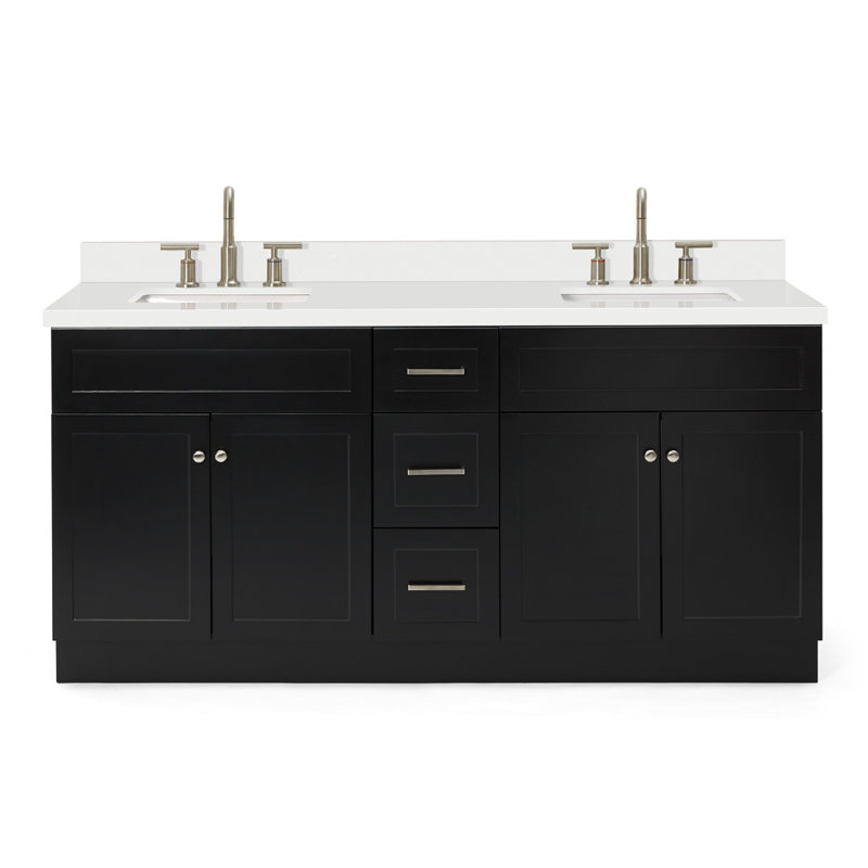 Ensemble de meuble-lavabo double 73 po Hamlet, Noir