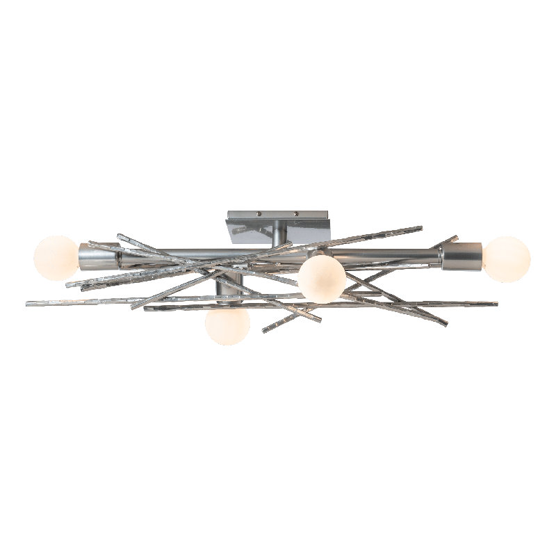 Brindille Steel Armed Sconce, Sterling