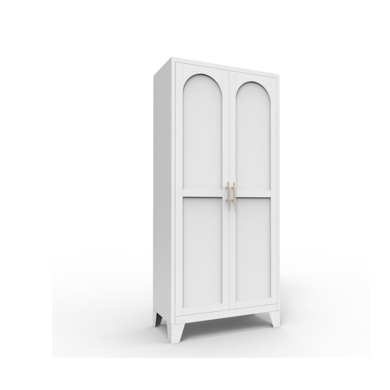 Armoires de rangement en métal avec portes et tablettes réglables pour les chambres à coucher et les salons, Blanc