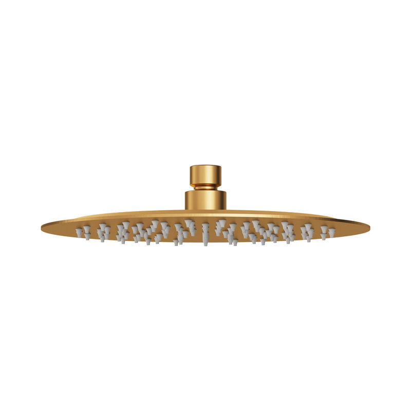 10-Inch Round Single-Function Shower Head, Brushed Gold