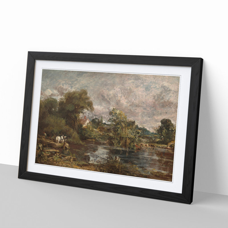 The White Horse by John Constable - Picture Frame Painting, Black, 48cm H x 65cm W x 2cm D