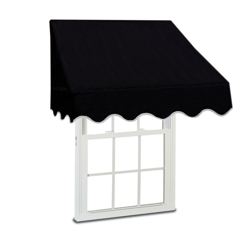 Auvent de fenêtre à inclinaison manuelle 71 po x P 23,5 po, Uni / noir