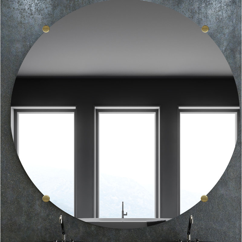 Updike Round Wall Mirror, Brass, 37" x 37"