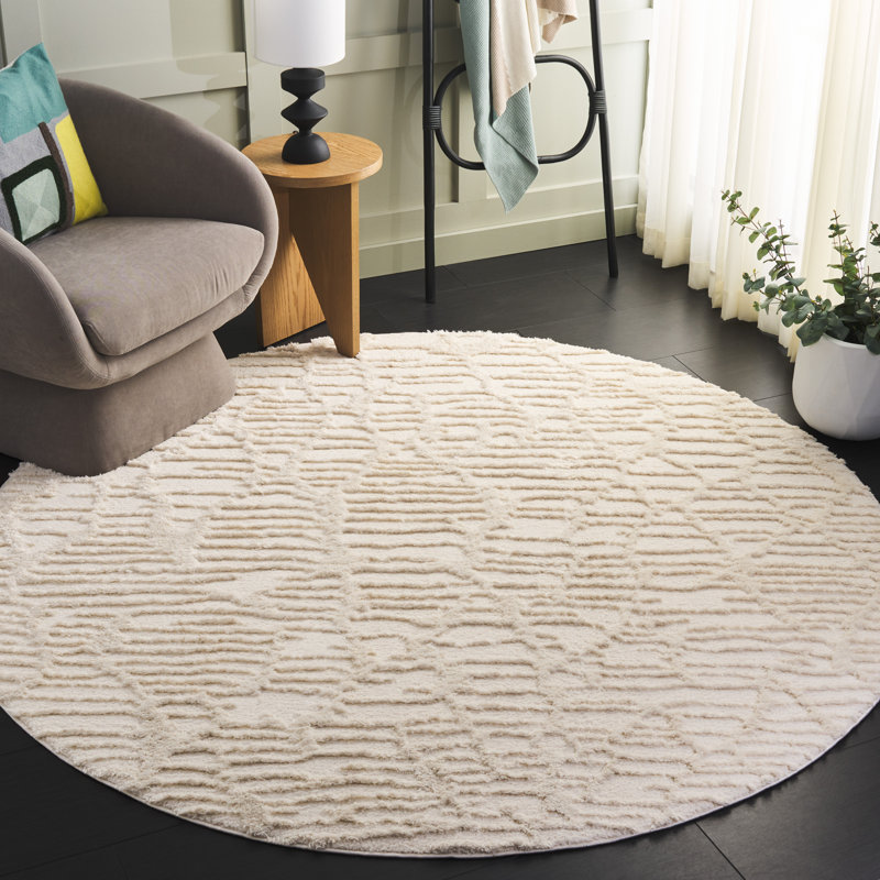Chineme Shag 900 Performance Abstract Rug, Round 6'7"