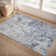 Abstract Machine Washable Blue No-Skid Area Rug