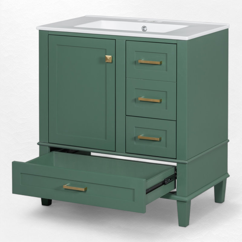 Ensemble de meuble-lavabo simple 30,03 po Megghan, Vert