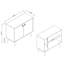 Armoire d'appoint Mid-Century moderne à 2 portes avec 2 tablettes Amber-71014192