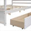 Lit plateforme à baldaquin moderne avec rangement, format double avec quatre tiroirs intégrés, structure en bois massif, blanc pur