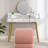 S-shape Teddy Fabric Ottoman Makeup Stool Footstool,Pink