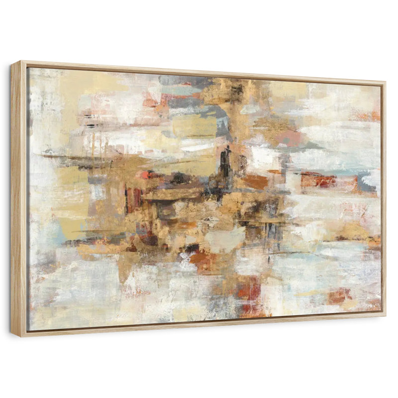 Old Bridge Reminiscence, Cadre flottant en bois naturel, 37 po x 25 po