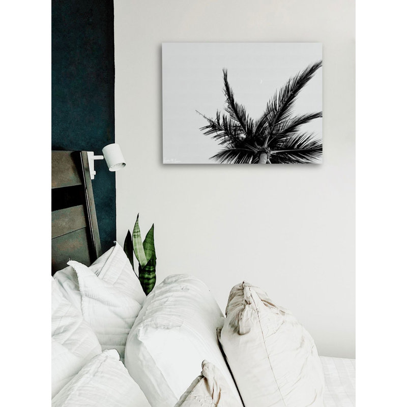 Palm Trees " Find Me Under The Palms " by Kristen M. Brown, 24" H x 18" W x 1.25" D, Wrapped Canvas