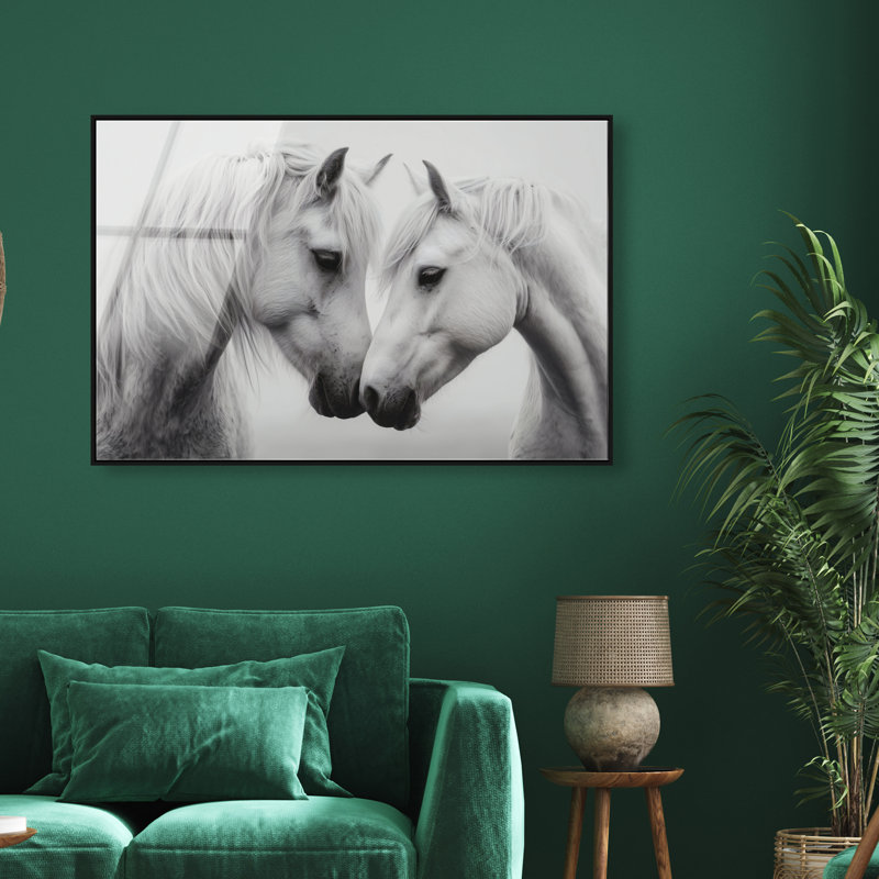 Twin Souls I Print by Oliver Gal, 17"H x 25"W, Black Floater Frame