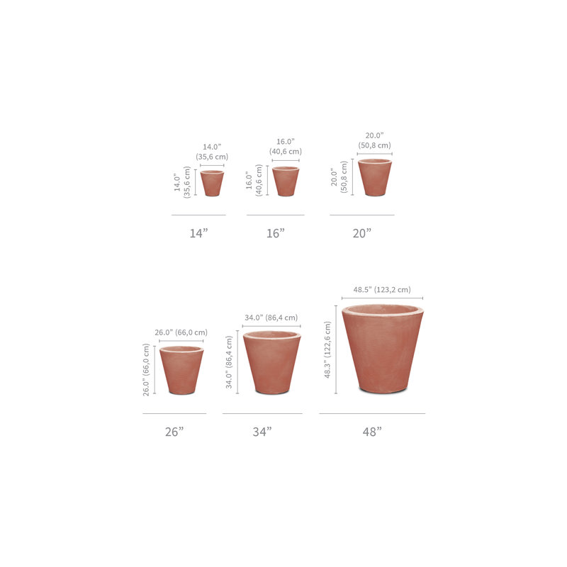 Madison Indoor/Outdoor Modern Round Planter, Mocha, 20" H x 20" W x 20" D