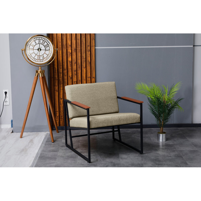 Bina Upholstered Wingback Chair, Beige