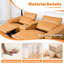 Canapé d'angle 5 pièces en cuir orange avec fonction relax électrique et rangement intégré, confortable pour le salon, design minimaliste moderne, rembourrage en coton technique