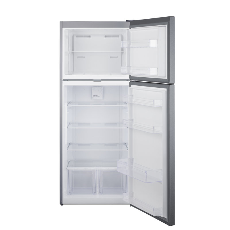 Summit Appliance 28" Wide Top-Mount Refrigerator-Freezer, Stainless Look, Right Handed