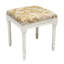 Tabouret de coiffeuse en lin à motif floral turquoise Toscan Aqua-358872231-358872235