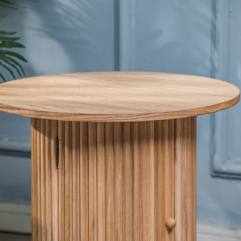 Table d'appoint en bois massif naturel Moxley, Brun, Brun