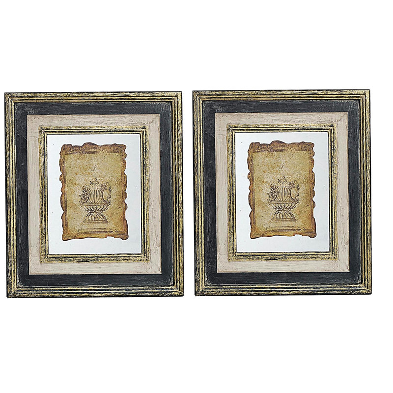 13x15" Lucian Framed Antiqued Sculpture Print,2 Piece, H 15 po x l 13 po x P 0,8 po