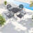 Durable Cast Aluminum Patio Dining Sets, Elegant Black Frame, Outdoor Relaxation