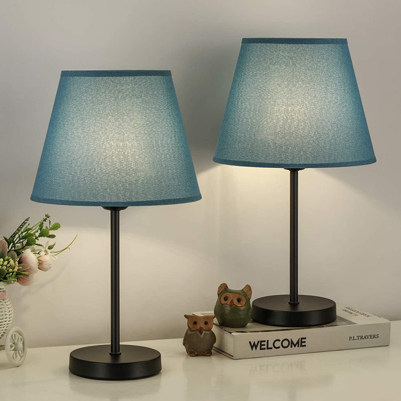 Metal Table Lamp, Blue