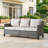 Gray Wicker Outdoor Couch, 3-Seat Patio Sofa With Deep Seating And  Cushions For Porch Deck Balcony-1102439879