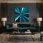 Art mural rigide sur toile bleue-1633996189
