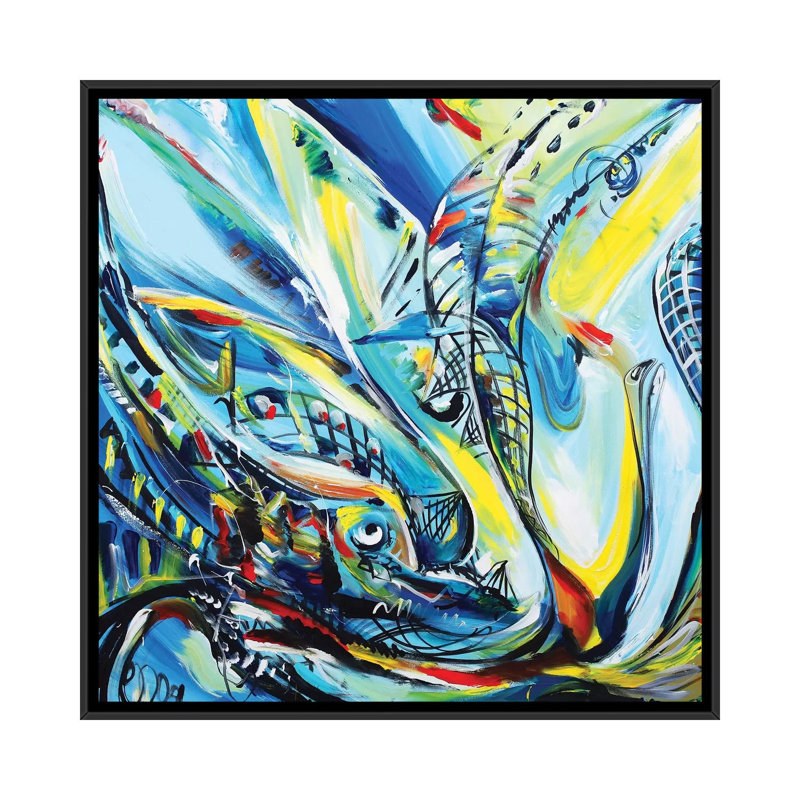 « fleur », impression sur toile, H 18 po x l 18 po x P 1,5 po, Pas de tapis, Toile avec cadre flottant noir