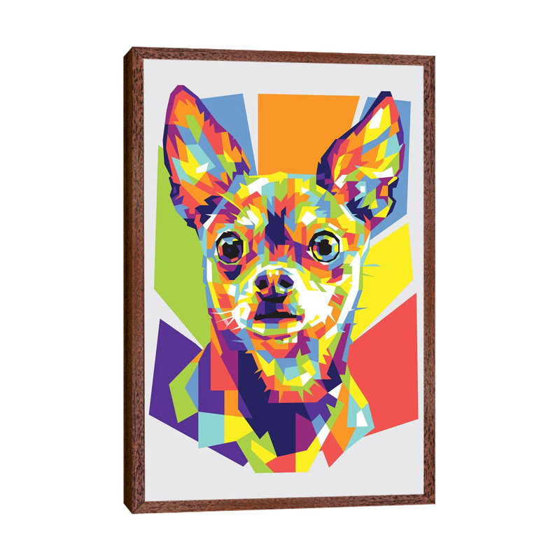 Chihuahua by Dayat Banggai - Painting on Canvas, Classic Brown Wood Framed, 152.5 cm H x 101.5 cm W