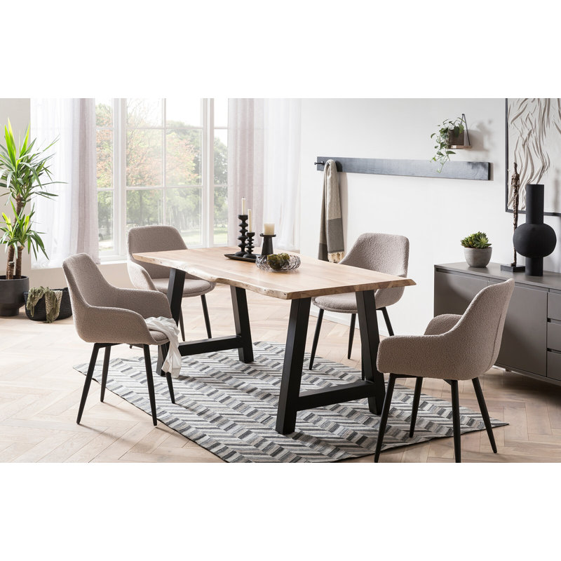 Lottie 47cm H Polyester Upholstered Metal Accent, Taupe