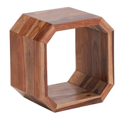 Weatherford Natural Wooden Square Side Table