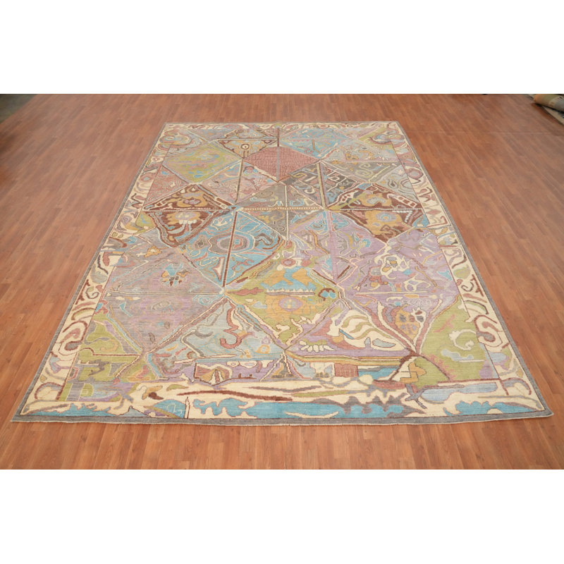 Vegetable Dye Oushak Geometric Area Rug 10x13