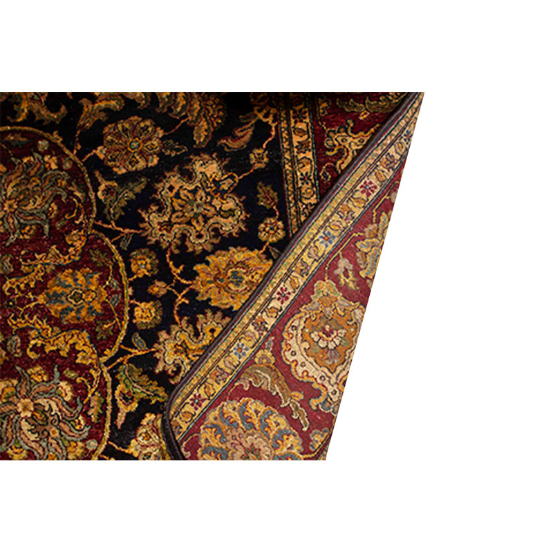 Tapis noir et rouge de haute qualité noué à la main