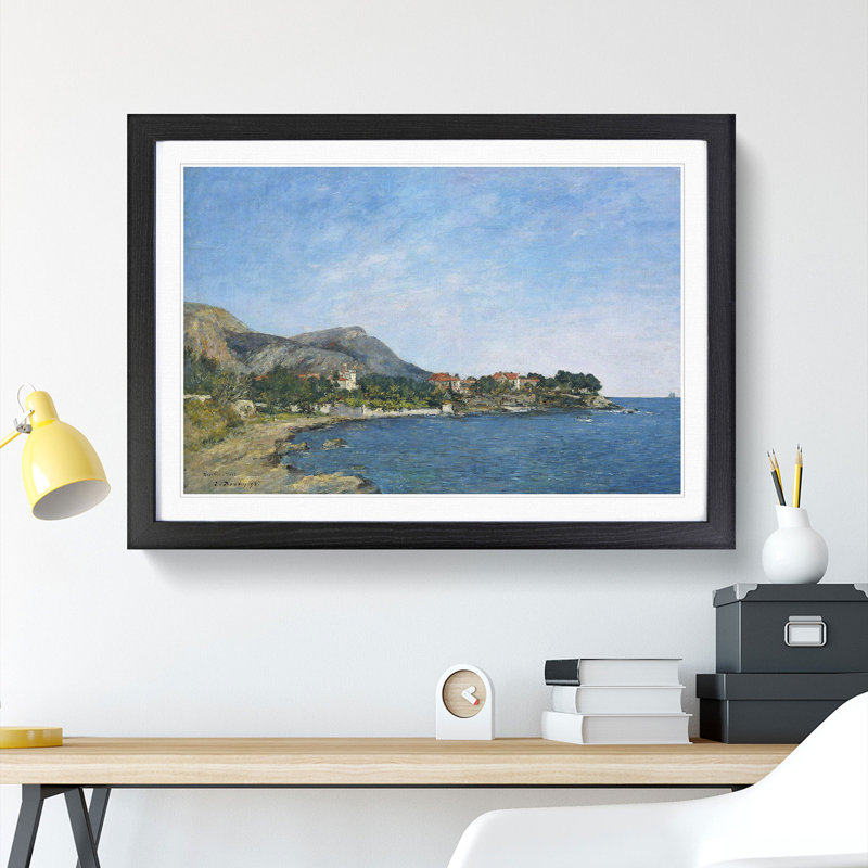 Bay of Fourmis by Eugene Boudin - Picture Frame Painting, Black Framed, 48cm H x 65cm W x 2cm D