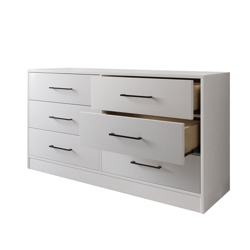Commode 6 tiroirs, Blanc
