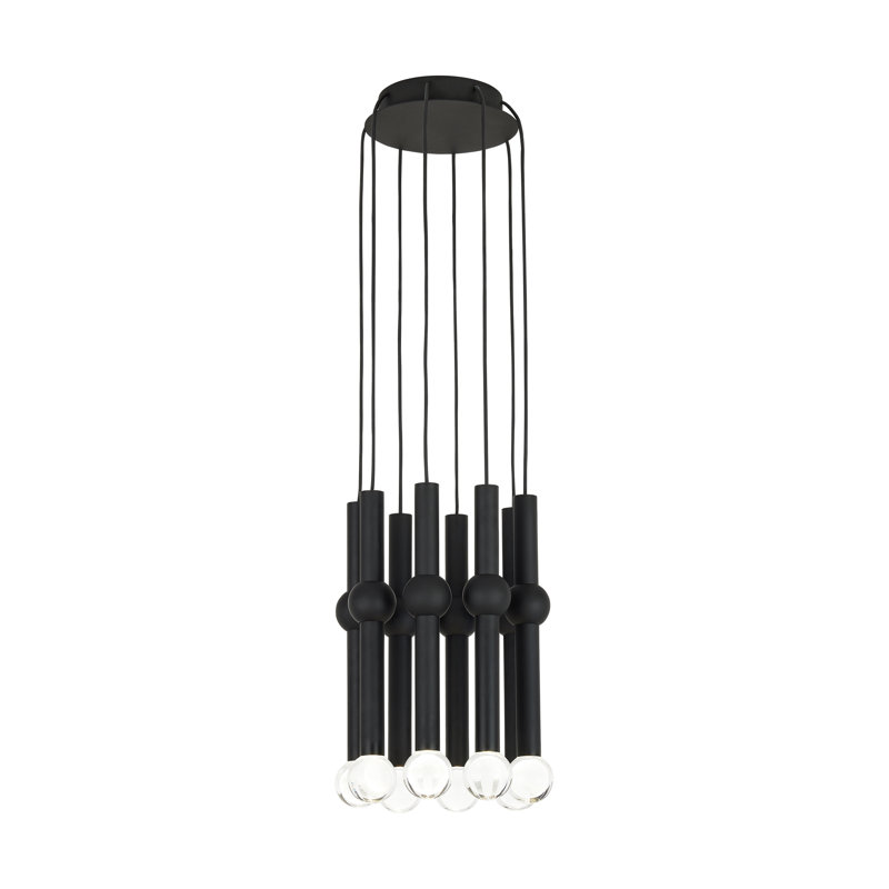 Guyed 8 - Light LED Pendant, Nightshade Black