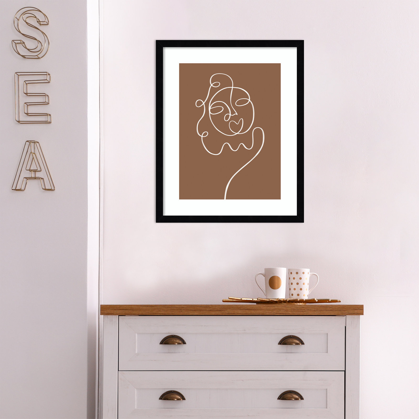 Her Print by Shatha Al Dafai, Black Framed, 21" H x 17" W