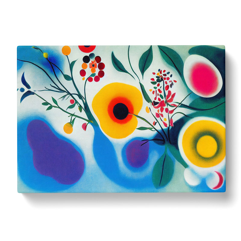 Dazzling Abstract Flowers - Wrapped Canvas, 35cm H x 50cm W x 3cm D
