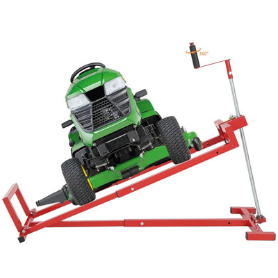 Cric de levage robuste pour tondeuse à gazon - capacité de 880 lb, support télescopique pour tondeuses autoportées et à demi-tour, avec manivelle et poignée pour outil électrique, pliable pour le rangement