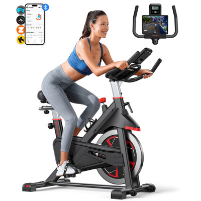 MERACH Indoor Cycling Bike, 350 lb Capacity, 100 Resistance Levels with LED Monitor and Silent Drive