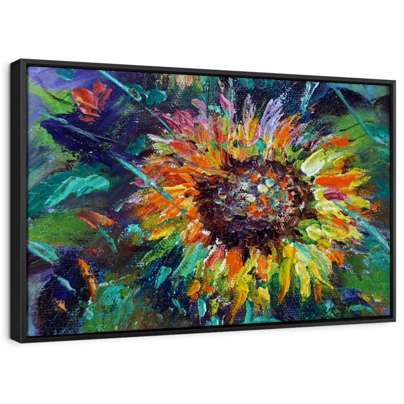 "Art mural coloré tournesol", H 9 po x l 13 po