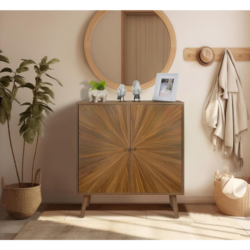 Buffet moderne avec porte artisanale, armoire d'appoint Mid-Century