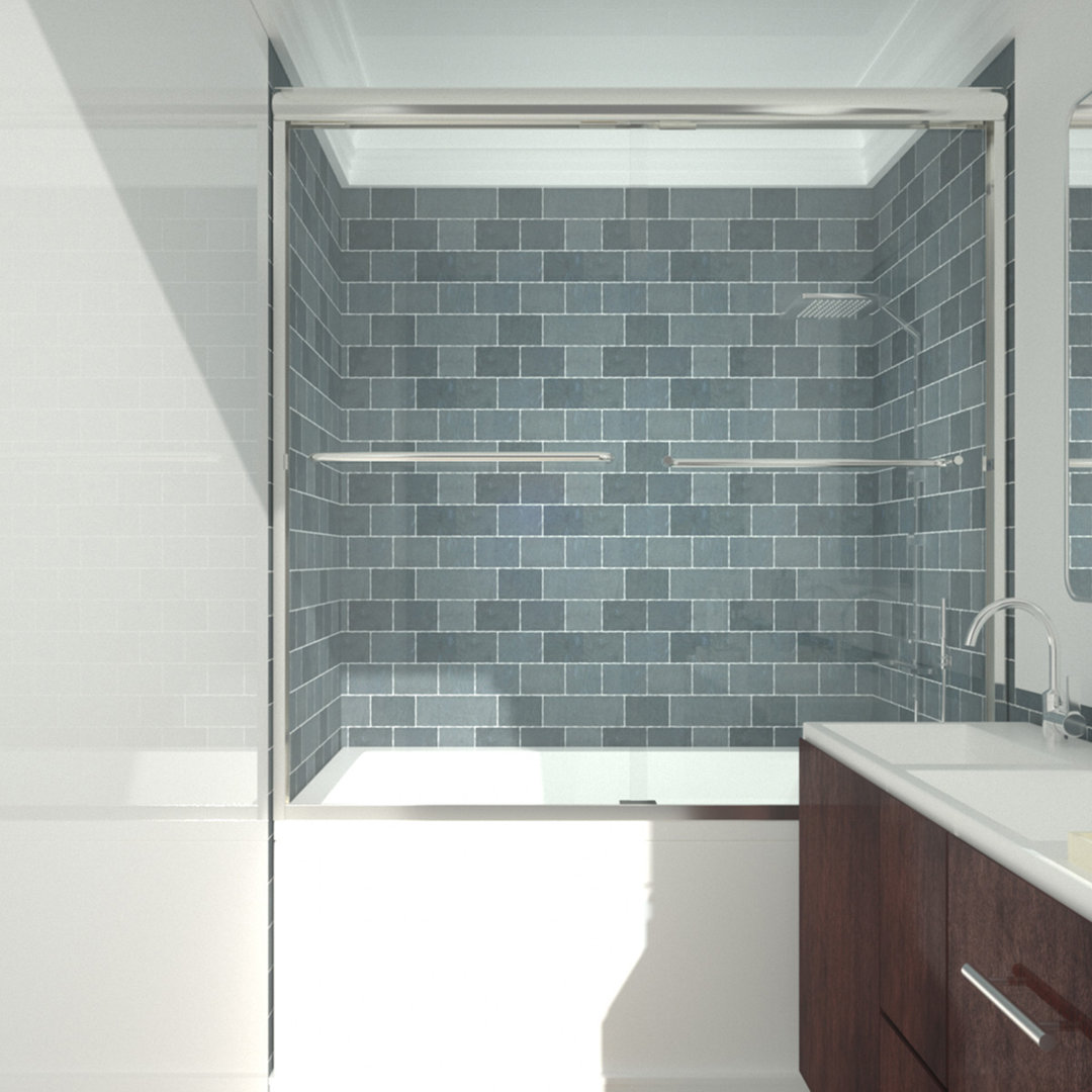 60'' W x 60'' H Double Sliding Framed Tub Door With 1/4" Clear Glass NIVEAL