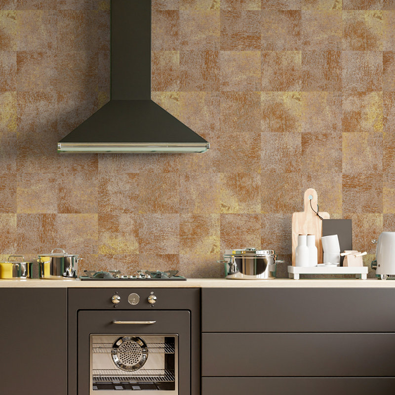 Rusty Brass Kitchen Backsplash Tile Sticker