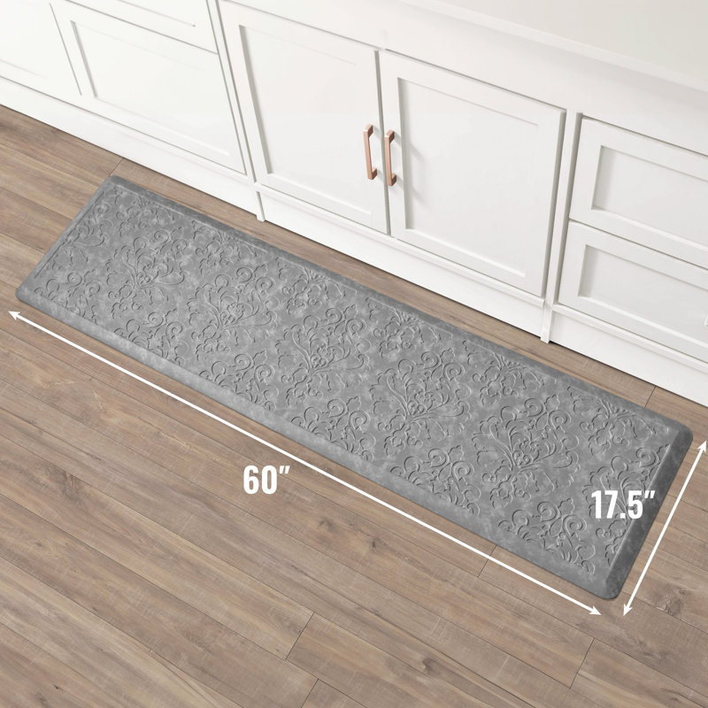 Embossed Soothing Comfort Anti-Fatigue Mat, Light Gray, Rectangle 1'5.5" x 5'