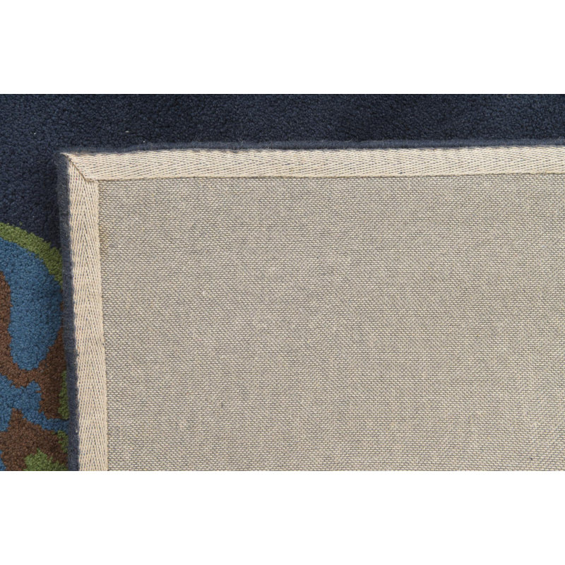 Tapis carré bleu marine Iverson