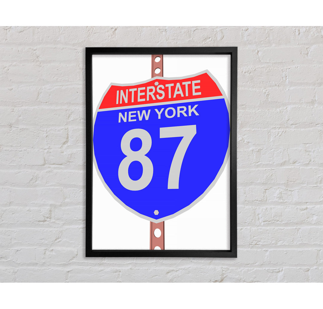 Interstate 87 Schild - Einzelner Bilderrahmen Kunstdrucke auf Leinwand