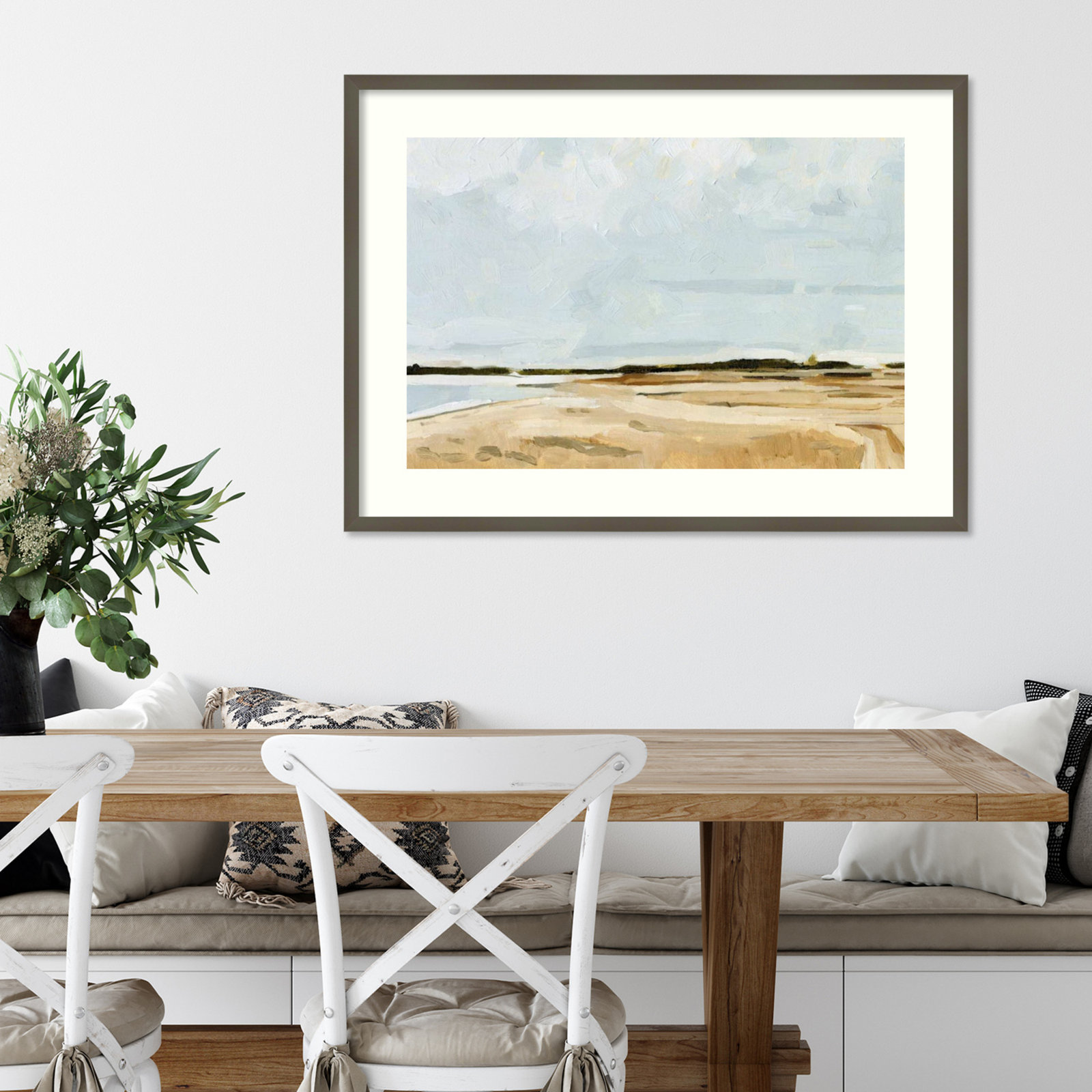 Quiet Coast I by Emma Caroline, Gray Framed Paper, 27" H x 37" W